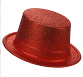 NessiWorld Red Color Long Plastic Glitter Party Hat